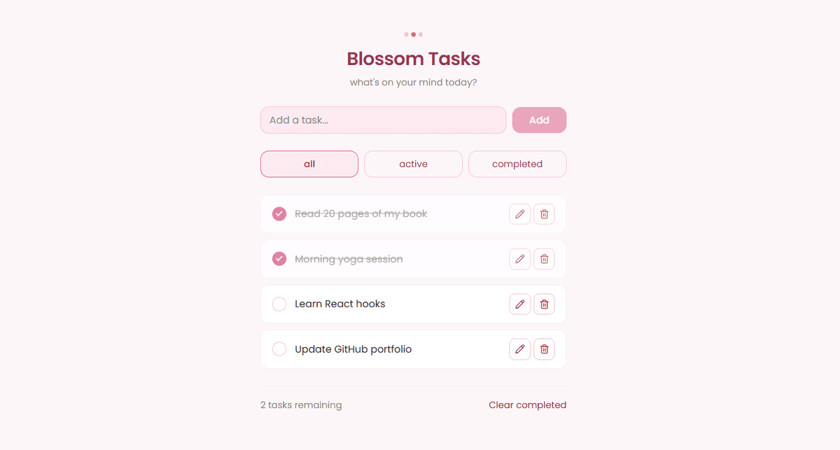 Blossom Tasks